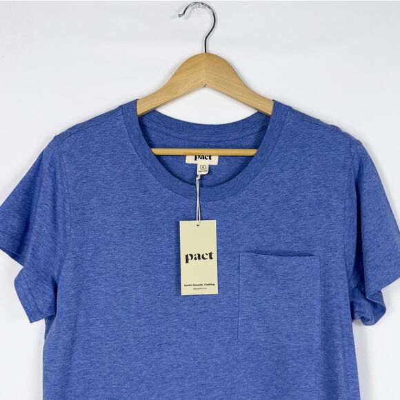 Pact Women's Organic Softspun Cotton Pocket Tee Dress Medium Blue - Picture 4 of 14